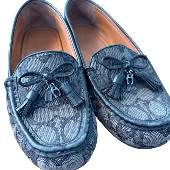 Coach Moira Signature Loafer Black with Charms Size 7 - Picture 5 of 8